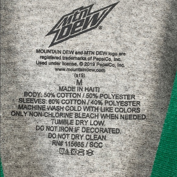 NWOT Mountain Dew Throwback Logo Raglan T Shirt - Picture 4 of 6